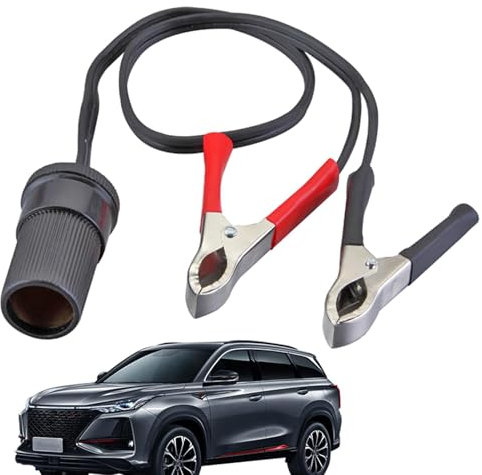 Batterieklemmen Krokodilklemmen - 12V/24V KFZ Zigarettenanzünder Kabel Steckdose Adapter Für Zigarettenanzünder | Krokodilklemme Für Autobatterie | Batterieklemme An Feuerzeug-Adapter Für Wohnmo