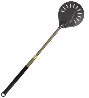 Pelle Pizza Pelle à pizza réglable tournante en aluminium anodisé dur, outils de cuisson de pizza ronds, pelle à pizza à long manche en aluminium antiadhésive for cuisine Pelle A Pizza(Black 8 inch br