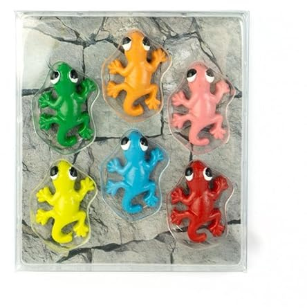 Kraftheld | 6er Set Deko-Magnete Gecko | Eidechsen-Magnete, Reptilien | bunt, dekorativ, farbenfroh | Kühlschrankmagnete in Form von Tieren | Magnet-Deko als Geschenk