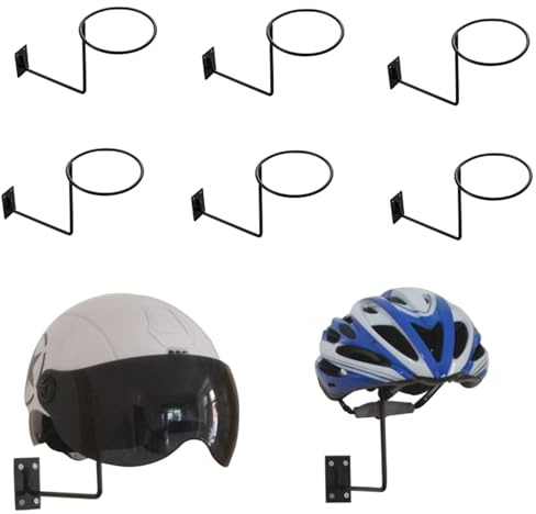 CiCixixi 6 Stücke Helmhalter Wand, Helm Halterung Wand, Helm Ständer, Motorrad Helmhalter, Wandhalterung Motorrad Helm Halter für Helmet Display Aufbewahrung-Schwarz