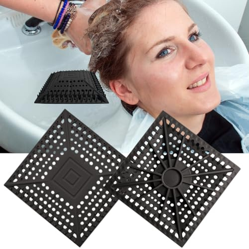 iAnomla 2 Stück Schwarze Quadrat Duschablaufabdeckungen, Drainstrainer, Haarfänger für Duschwand, 13.5 cm, Wiederverwendbare Badewannen-Abflussabdeckung, Silikon-Abflussschutz, Badewanne, Waschbecken
