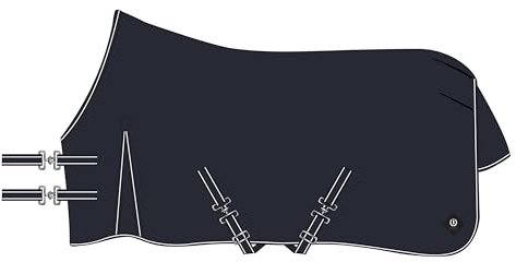 Imperial Riding Outdoordecke Basic Sommerregendecke, mit Highneck, leichte Outdoordecke, wetterfestes Material, mit Gehfalte, Kreuzbegurtung, Schweif - & Beinschnüre, Navy, 125