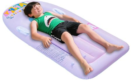 Inflatable Float, Large Pool Lounger Floatie Raft with Comfortable Headrest for Relaxing Sunbathing, Water Lounge Mat Toy for Kids and Adults Garden Outdoor Backyard Lake River Pool Party