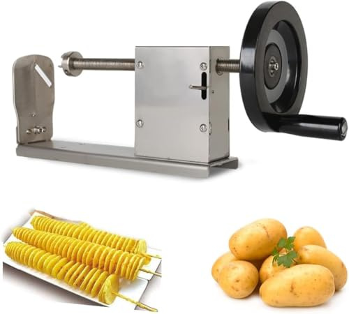 Potato Spiral Cutter, Professional Chip Cutter Stainless Steel, Manual French Fry Cutter Veggie Chopper Home Use, Manual Potato Tower Machine, Easy to Use
