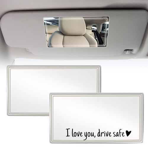 2 Pcs Car Visor Mirror, 6.5 x 11 cm Self-adhesive Car Sun Vanity Mirror with 6 Pcs Waterproof Rear View Mirrors Stickers, Universal Cars Interior Cosmetic Mirrors for Sun Visors and Seat