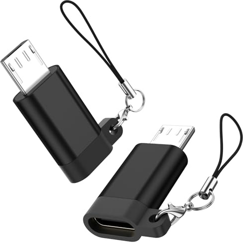 Wanme USB C Female to Micro USB Male Adapter 2Pack, Data Transfer Adapter Compatible with Galaxy S7/S7 Edge, Nexus 5/6 and Micro USB Devices (Black)