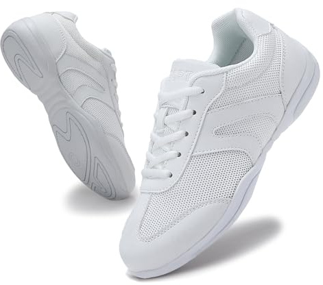 Cheerleading-Schuhe für Damen und Mädchen, Leichte Cheer Shoes mit Rutschfester Sohle & Dämpfung, Atmungsaktive Gymnastik- & Tanzschuhe für Training und Wettkampf