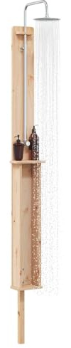 vidaXL Ducha Exterior 246 cm Madera Maciza de Pino y Acero Inoxidable