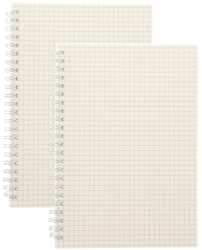 Artibetter 2 Stück Kariertes Notizbuch A5 mit Spiralbindung Hoch Langlebig und Formstabil aus Papier und Kunststoff für Tägliches Schreiben und Kreative Nutzung
