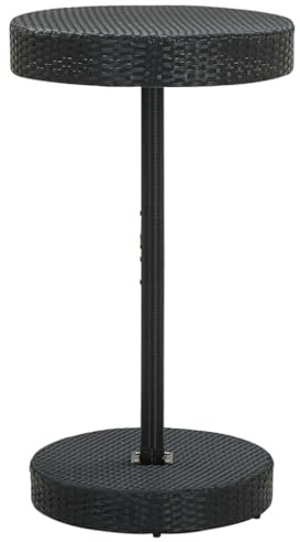 Zeehear Trädgårdsbord, svart, poly rotting med pulverlackerad stålram, 60,5 x 106 cm, väderbeständigt för trädgård, terrass, balkong, perfekt som sidobord, loungebord och matplats