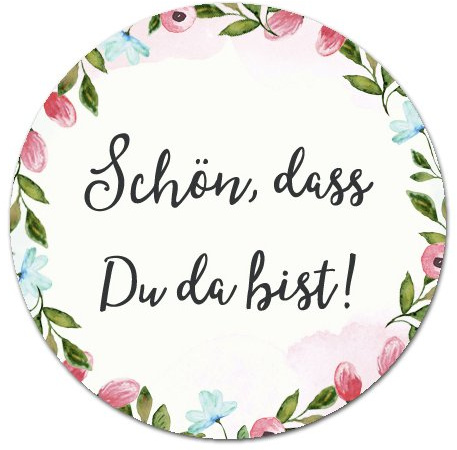 50 Sticker Schön, dass du da bist!, Aufkleber Hochzeit Gastgeschenk