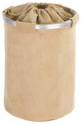 WENKO Cordoba Laundry Basket with Lid, modern Laundry Hamper, Laundry Bin, modern home interior, Laundry Storage, 18 gallon, Beige