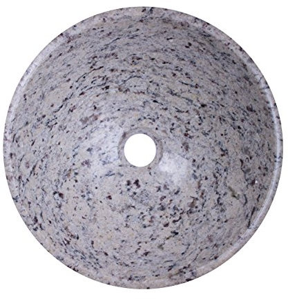 YUCHENGSTONE® Waschbecken Waschschale Steinwaschbecken 100% Naturstein, Aufsatzwaschbecken Handwaschbecken Marmor/Granit, rund, Durchmesser 33-35cm, Durchmesser Ablauf 4,5 cm
