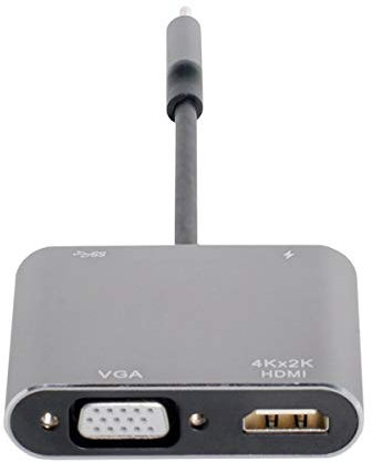 Xiwai USB-C Tipo C a HDMI Digital AV & VGA & USB OTG & Hembra Adaptador de cargador para MacBook Pro
