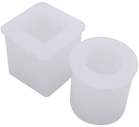 VOANZO 2PCS Silicone Molds Large Resin Molds Set Resin Casting Molds Epoxy Resin Mold Craft Mold, for Flower Pot Candle Holder Jewelry Making Casting DIY Pen Holder