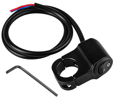 SOLLON 12V Motorradschalter Lenker 22mm Motorrad Schalter ON-OFF-Taste Schalter für Scheinwerfer Nebelscheinwerfer Bremse Lenkerschalter (Schwarz)