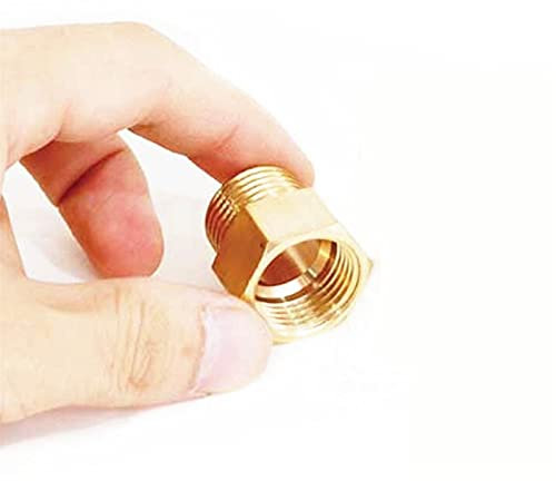 Lnanqing-Brass Adapter Copper M/F 1/8,1/4,3/8,1/2 Male To Female Threaded Brass Coupler Adapter Brass Pipe Fitting, Garden Hose Connector (Thread Specification : 01 F x 01 M)