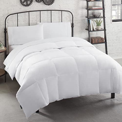 Mercantile Soft and Natural Breathable Down Feather Fill Bedding Comforter Duvet Insert with 4 Corner Loops for All Season, Full, White