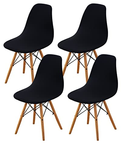 HAOYONG Mid Century Modern Dining Chair Covers Printed Shell Chair Cover Lounge Armless Chair Cover Stretchable Slipcovers for Kitchen, Office, Dining Room and Living Room(Set of 4)
