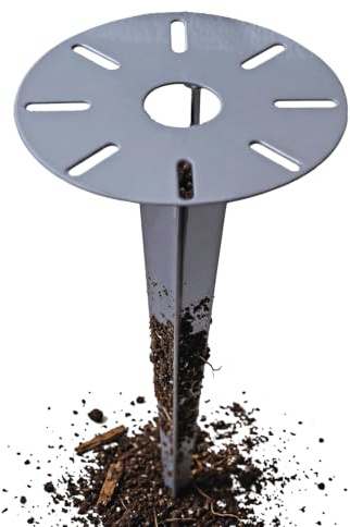 Novatool Erdspies Ø 18,5 x H 30,5 cm verzinkt I Bodenanker für Lampen Bodenhülse I Gartenspiess Sonnenschirm Gartenzubehör Steckdosensäulen I Erdnagel Erdbefestigung Stahl