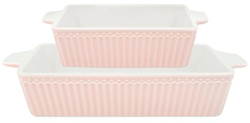 [W] Dishes Alice pale pink rectangular set of 2 small