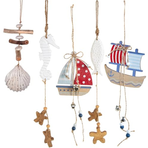 Logbuch-Verlag 5 Segelboot Leuchtturm Schiffe Anhänger Holz Deko mediterran Kinderzimmer 24-50 cm