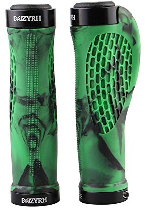Fahrrad-Lenkergriffe, ergonomisches Design Fahrrad-Lenkergriffe Widen Haltefläche Gummi Fahrrad-Griffe mit Aluminium-Verschluss-Fahrrad Fahrradgriffe (Color : Green)