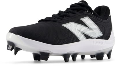 New Balance Women's FuelCell Fuse V4 Molded Softball Shoe, Black/Optic White, 8 M