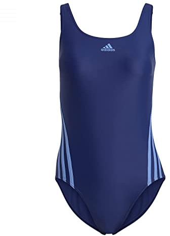 adidas Donna 3-Stripes Swimsuit, Victory Blue/Blue Fusion, 32