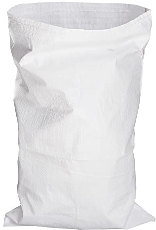SKIR'CO (10 piezas) Sacos tejidos de PP blanco 40 x 60 cm, bolsas de polipropileno, saco de construcción de escombros, sacos de eliminación de residuos