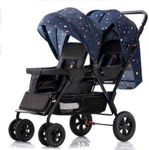 Standardkinderwagen Zusammenklappbarer Zwillings-Kinderwagen, Reise-Kinderwagen, 2-in-1-Kinderwagen, Kleinkinder, kompakter, leichter, wendbarer Kinderwagen, Kinderwagen für 0–3 Jahre