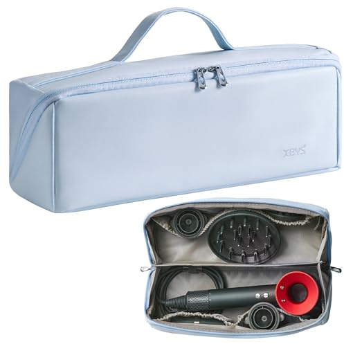 Veki Sac de Rangement Compatible avec Dyson Airwrap Styler et Shark, Étui de Transport de Voyage Portable pour Dyson Supersonic, Sac de Voyage Étanche pour Dyson Sèche-Cheveux et Accessoires (Bleu)