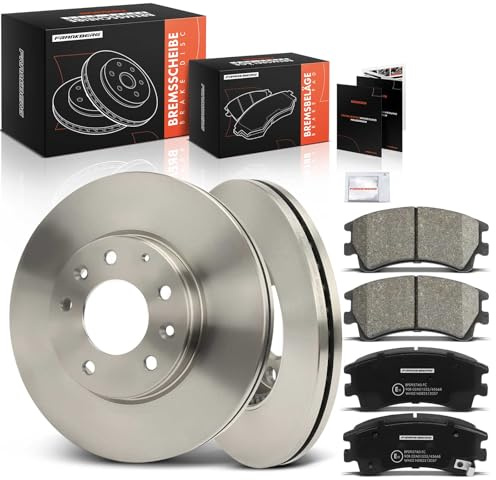 Frankberg Bremsensatz inkl. 2x Bremsscheiben + 4x Bremsbeläge Vorne | Kompatibel mit 6 Hatchback G.G 6 Station Wagon G.Y 6 Stufenheck G.G Replace# GJYE3328ZF