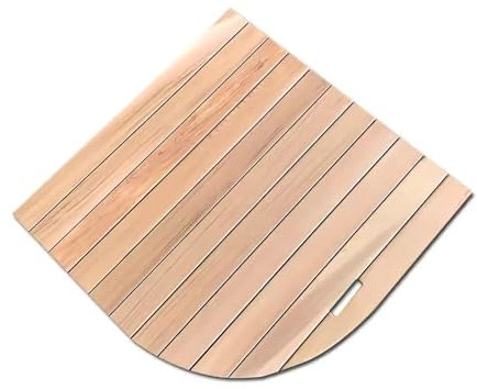 ZERVA Badematte aus Naturholz, rutschfest, for Badezimmer, Badewanne, Dusche, Zubehör, Fußmatten for Whirlpool und Sauna (Color : Style 2, Size : 80x80cm/31.4x31.4in)