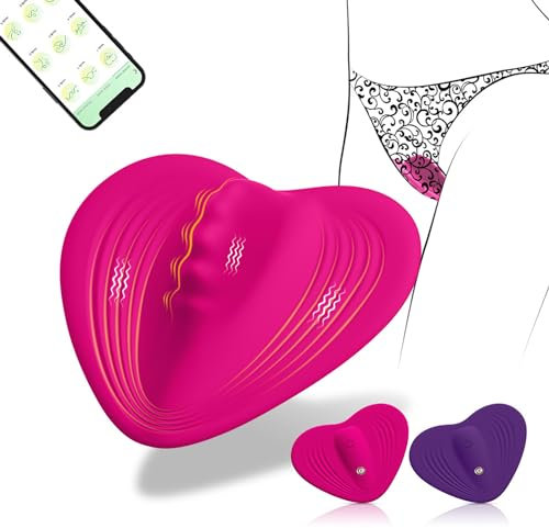 ChicLSQ APP Bluetooth Höschen Vibro Ei Tragbarer Slip Vibrator mit 9 Vibrationsmodi Mini Butterfly Vibratoren für Sie Klitoris Vagina Stimulation Auflegevibrator Sexspielzeug Für Frauen Paare（Pink）