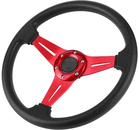 AutoLenkrad 350mm/14in Racing Auto Drifting Lenkrad Ersatz Universal Modifiziertes Zubehör Sport Lenkrad(Red)
