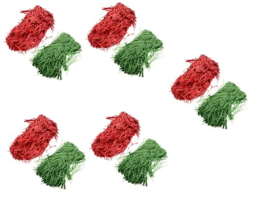 HOODANCOS 10packungen Schredderpapier Rot Und Weihnachtsgrün Leichtes Füllmaterial Für Geschenkkörbe Und -projekte Für Festliche Dekorationen Und Geschenkverpackungen