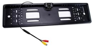 Telecamera Retromarcia Telecamera Retromarcia Auto Telaio Targa Europea UE 4 O 8 Luci A LED Telecamera Di Backup Per Retromarcia Impermeabile Per Visione Notturna Videocamera Posteriore(Wire 8 LED)