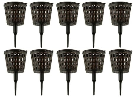 SagaSave Düngerdeckel Korb für Bonsai Topfpflanzen, Düngerkörbe Netzkorb mit Deckel Tragbar Dünger Box Düngerhalter (10er Pack, Groß)