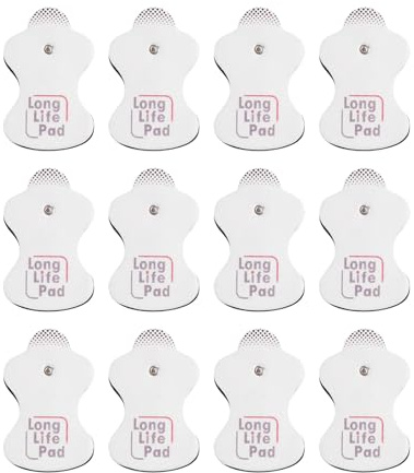 Bohrer Aus Metall Schaumstoff-Elektroden-Patch Elektrotherapie-Long-Life-Pads Ersatz-Elektrodenpads Premium selbstwiederverwendbare Massage-Ersatz-Gel-Pads Mini-Metall (White, One Size)