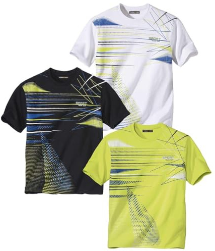 ATLAS FOR MEN - 3er-Set Kurzarm-T-Shirts für Herren - Erhältlich in den Größen M bis 5XL