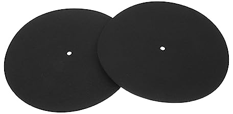 Artibetter 2 Stück Filz Plattentellerauflage Schwarz Schallplattenschutzpad für Plattenspieler Vinyl Schutzmatte Leicht zu Installieren für Zuhause
