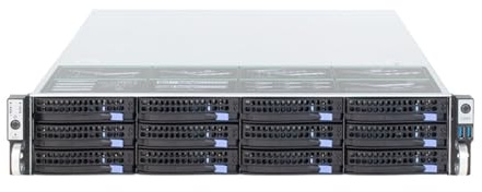 DUOCAI Boîtier de Serveur d'échange à Chaud 2u 12 Baies L = 650 mm énorme châssis de Stockage hotplug avec Fond de Panier for Cloud/NVR/NAS/IPFS(6GB SAS SGPIO)