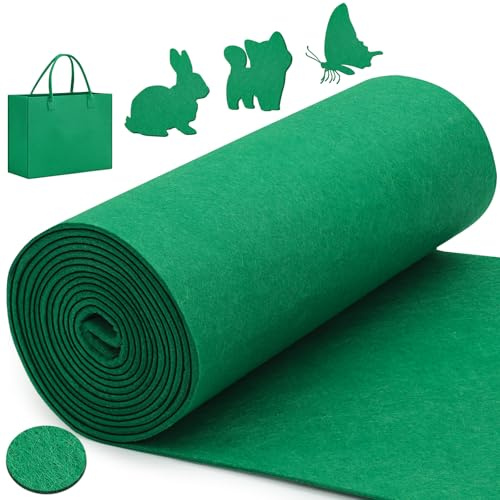 Votoko Filzrolle Filzstoff, 30cm x 300cm x 3mm Polyester Filzunterlage, Bastelfilz für DIY Aufbewahrungstasche Patchwork Nähen Basteln Handwerken, Filzmatte zum Zuschneiden Dekoration (Grün)