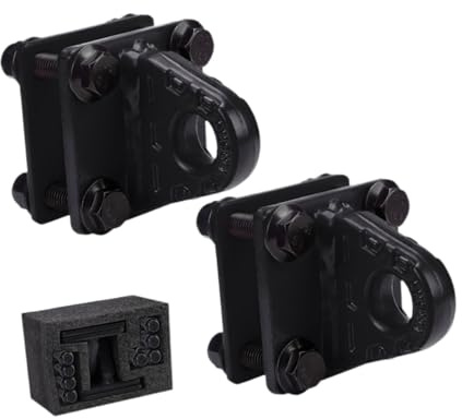 Milageto 2 Pack D Ring Shackle Mount Bracket with Backer Plate for Towing on Vehicles and ATVs