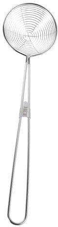 JECOMPRIS Stainless Steel Fine Mesh Skimmer Spoon 7.5cm Soup Skimmer and Tea Filter Strainer for Cooking and Frying Kitchen Use Handle