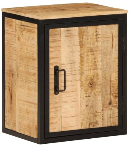 QJBSAVVA Mobile Bagno Salvaspazio Stretto in Legno Massello di Mango e Ferro 40x30x50 cm per Ottimizzare lo Spazio Sotto il Lavabo