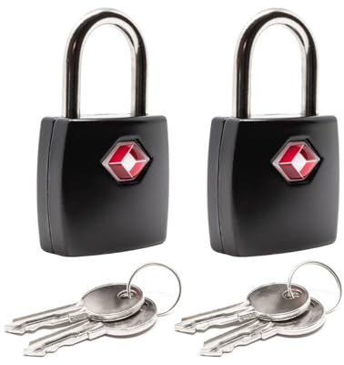 Marco Paul 2 Pack 20mm TSA Approved Luggage Locks with Keys – Travel Sentry Suitcase Padlocks – Small Heavy Duty Zinc Alloy Travel Locks for Suitcases, Backpacks & Gym Bags