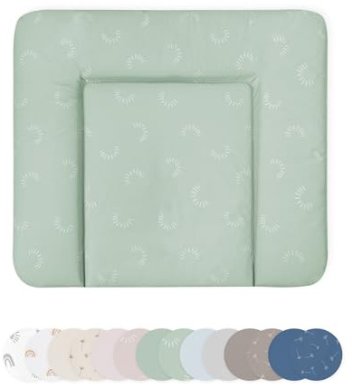 Ehrenkind® Abwaschbare Wickelauflage - Hygienisch, Sicher und Vielseitig in Jade Gemustert | Wickelauflage 72x85 | Wickelunterlage | Wickeltischauflage abwaschbar