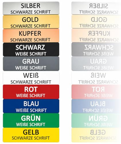 SE-Design 2-Stueck-Klingelschild selbstklebend, MADE IN GERMANY -Tuerschild-Namensschild-Briefkastenschild-mit-Gravur
